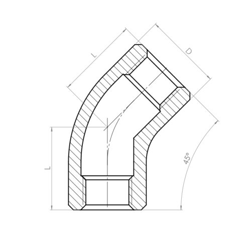 Elbow 45° F/F - Drawing