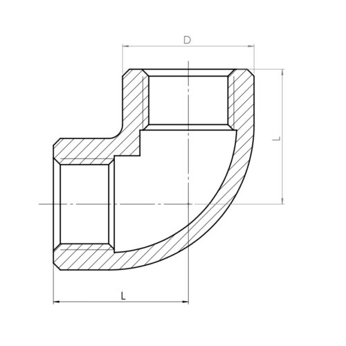 Elbow 90° F/F - Drawing