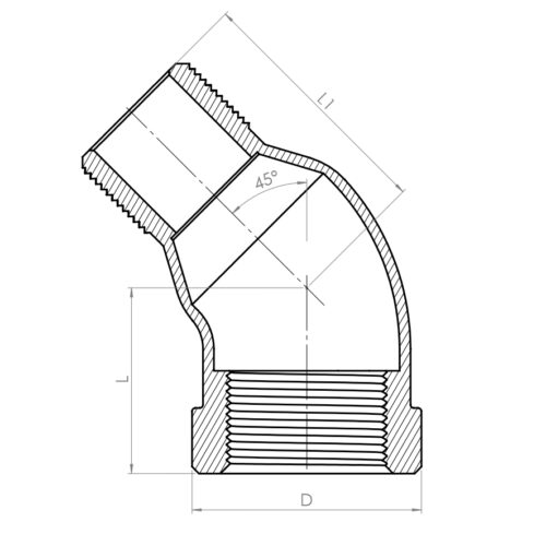 Elbow 45° M/F