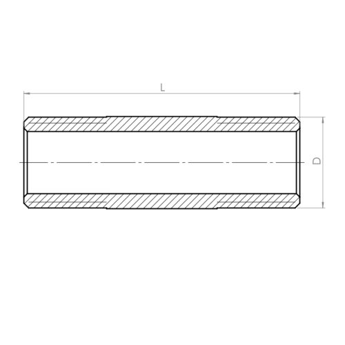 Barrel nipple, ISO 7-1R - Drawing