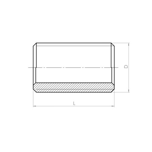Nipple, parallel, ISO 228 - Drawing