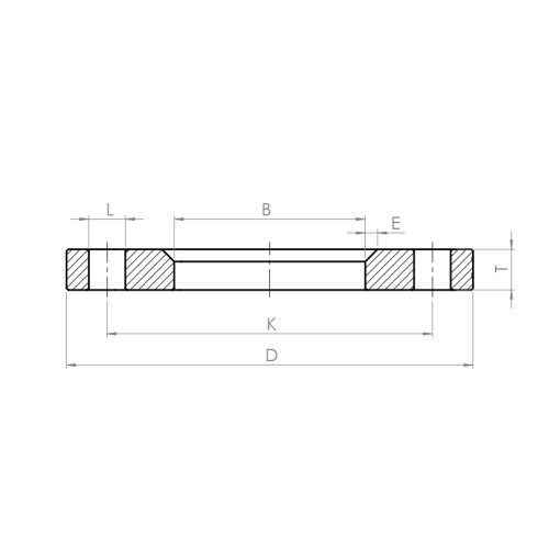 Lap joint flange, EN-1092 type 02A - Drawing