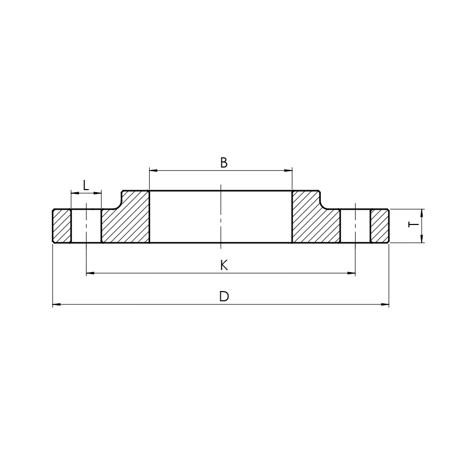 170603-3d Slip on flange, EN-1092 type 01 - Drawing