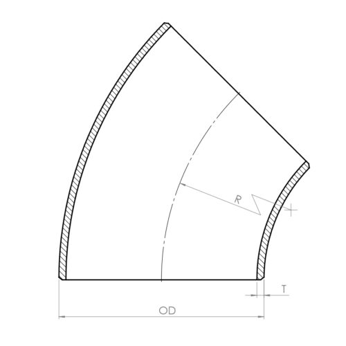 Elbow 45° - Drawing